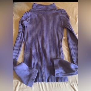 Ribbed Purple Long Sleeve Top